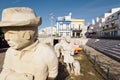 Fisherman family statue in Albufeira city.